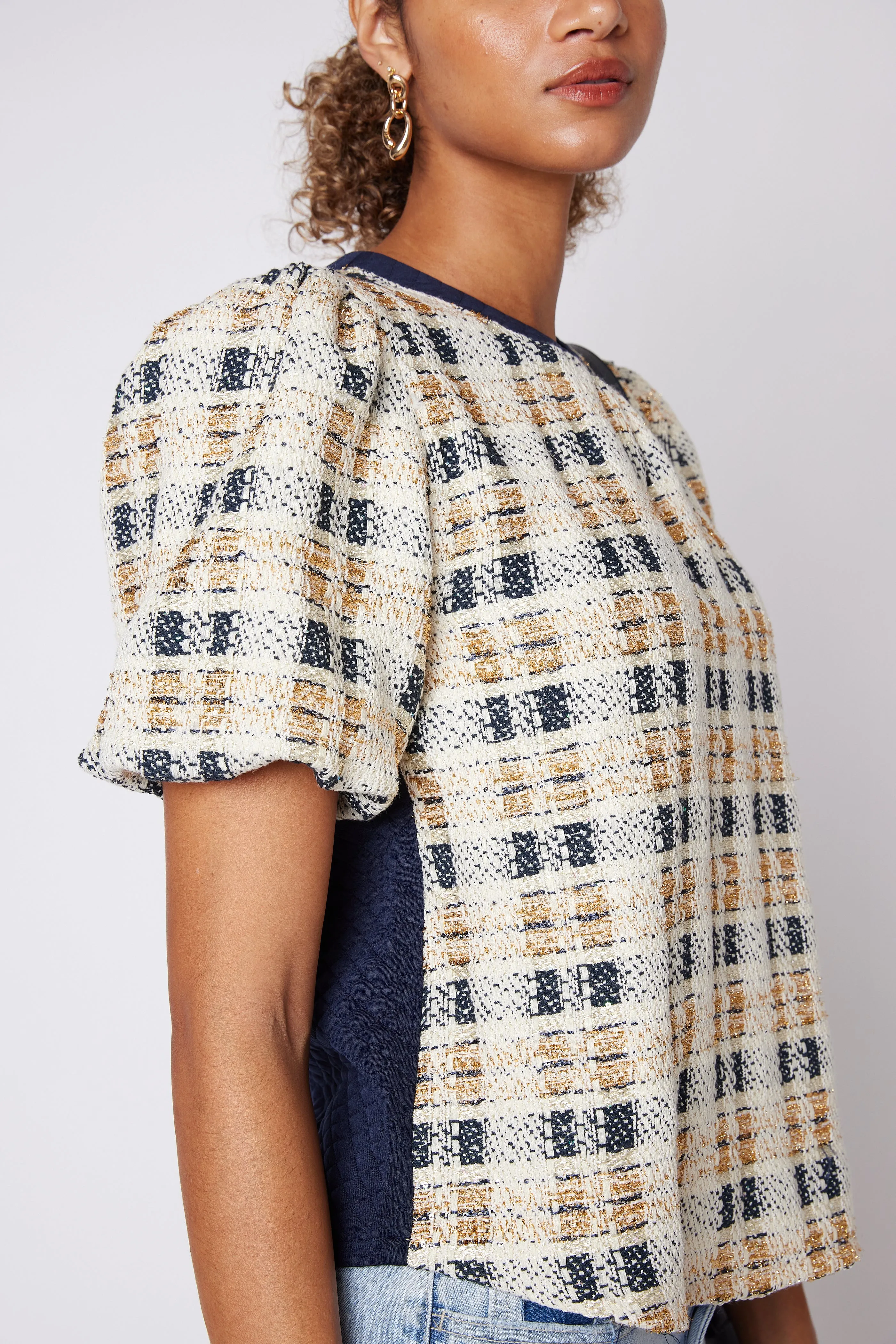 SALE - Juliet Plaid Puff Sleeve Top sold by fab'rik product image thumbnail 2