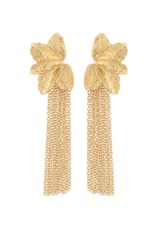 Campbell Chain Detail Flower Earring sold by fab'rik