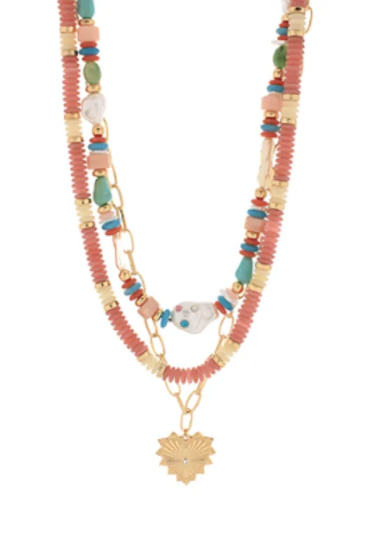 Lee Heart Pendant Layered Necklace sold by fab'rik