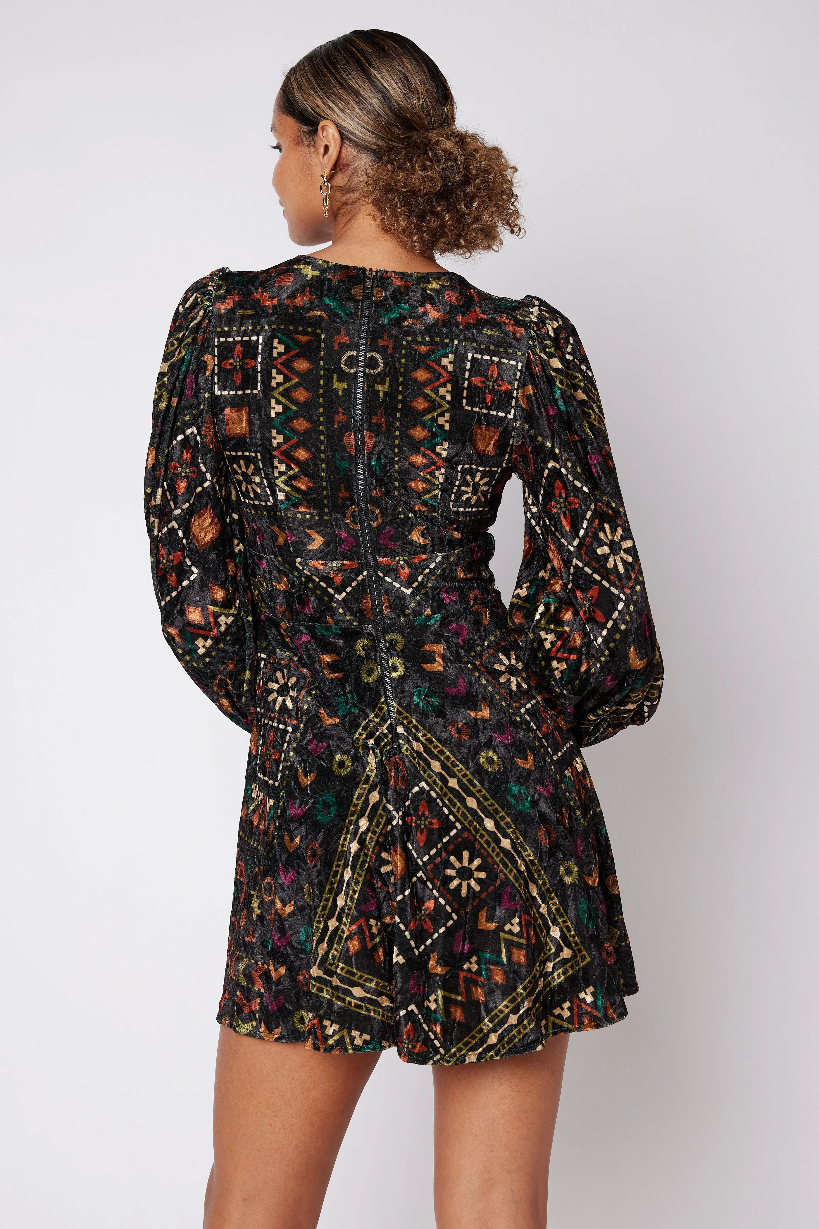 SALE - Wells Printed Velvet Long Sleeve Dress sold by fab'rik product image thumbnail 4