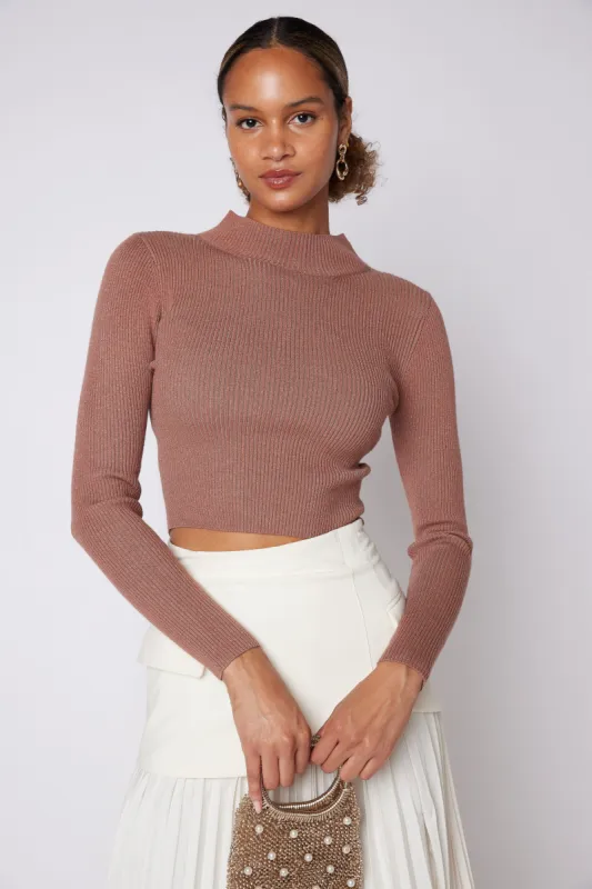 SALE - Bethany Mock Neck Long Sleeve Top sold by fab'rik