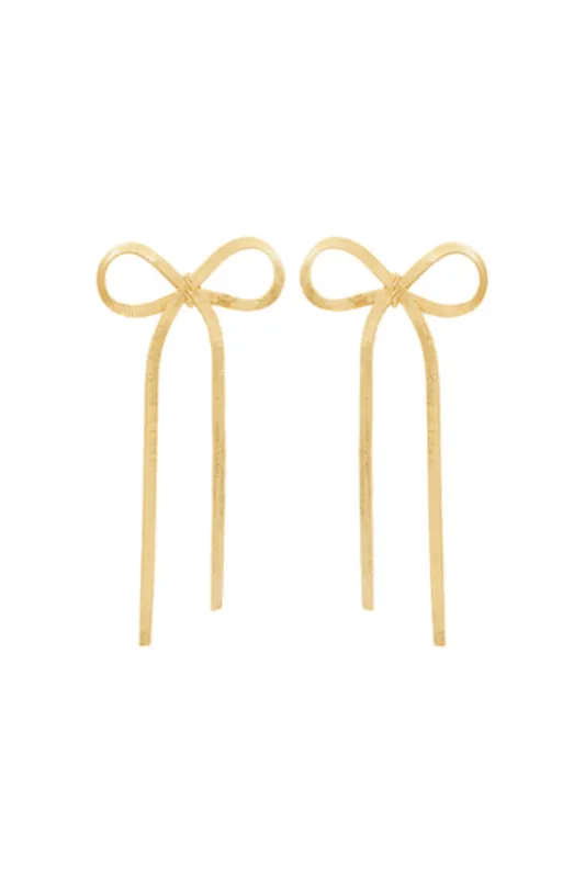 Charlie Snake Chain Bow Drop Earrings sold by fab'rik