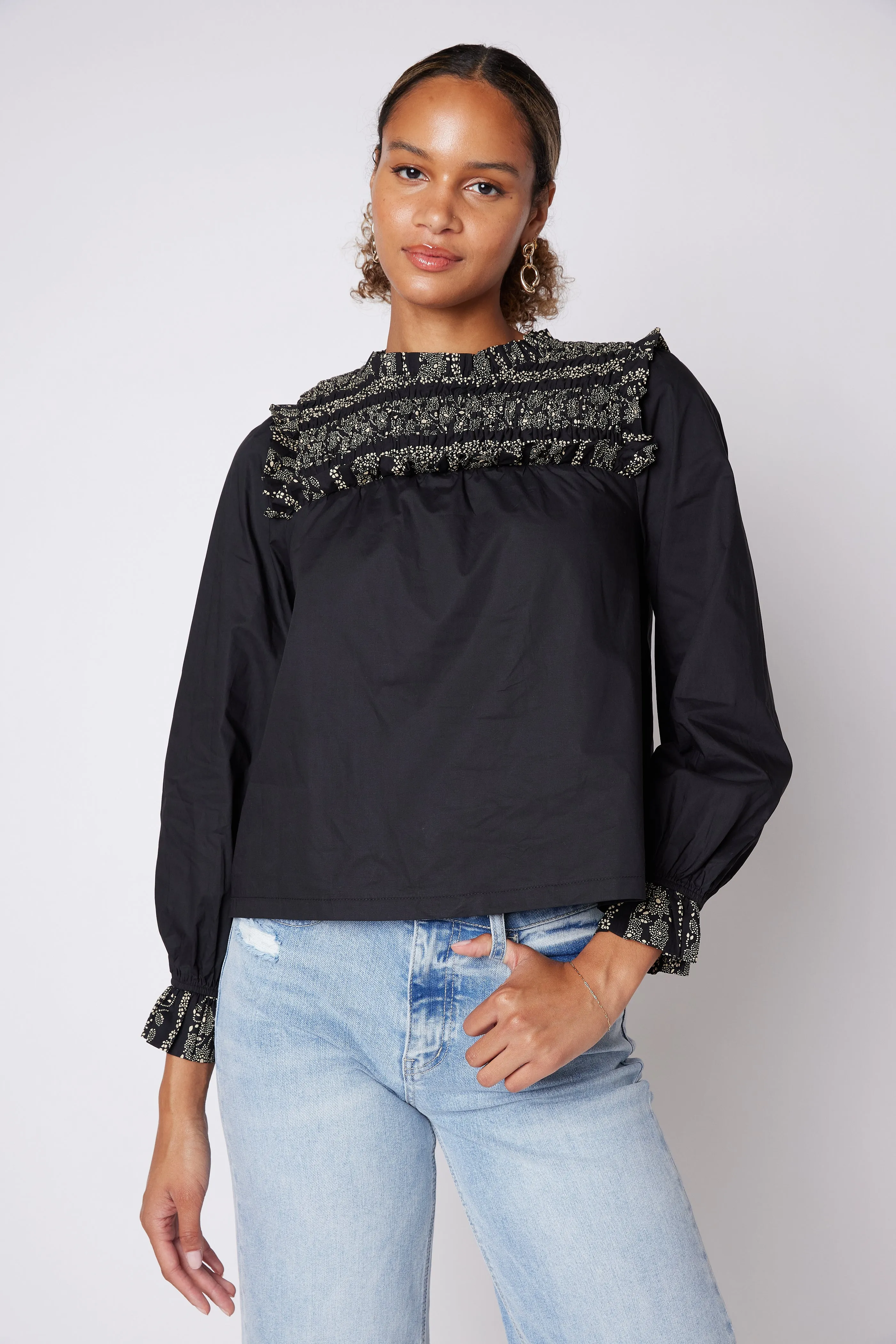 SALE - Penelope Ruffle Contrast Smocked Blouse sold by fab'rik product image thumbnail 3