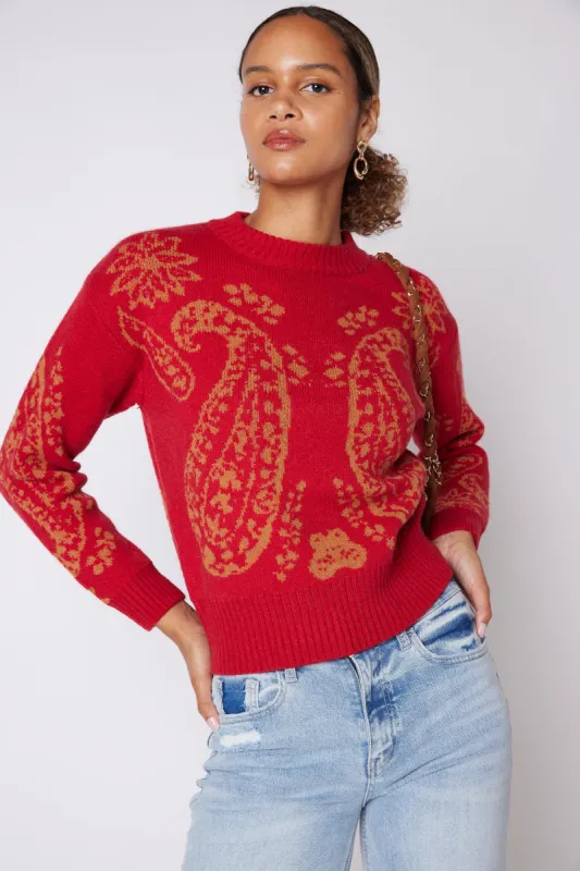 SALE - Sara Paisley Knit Sweater sold by fab'rik