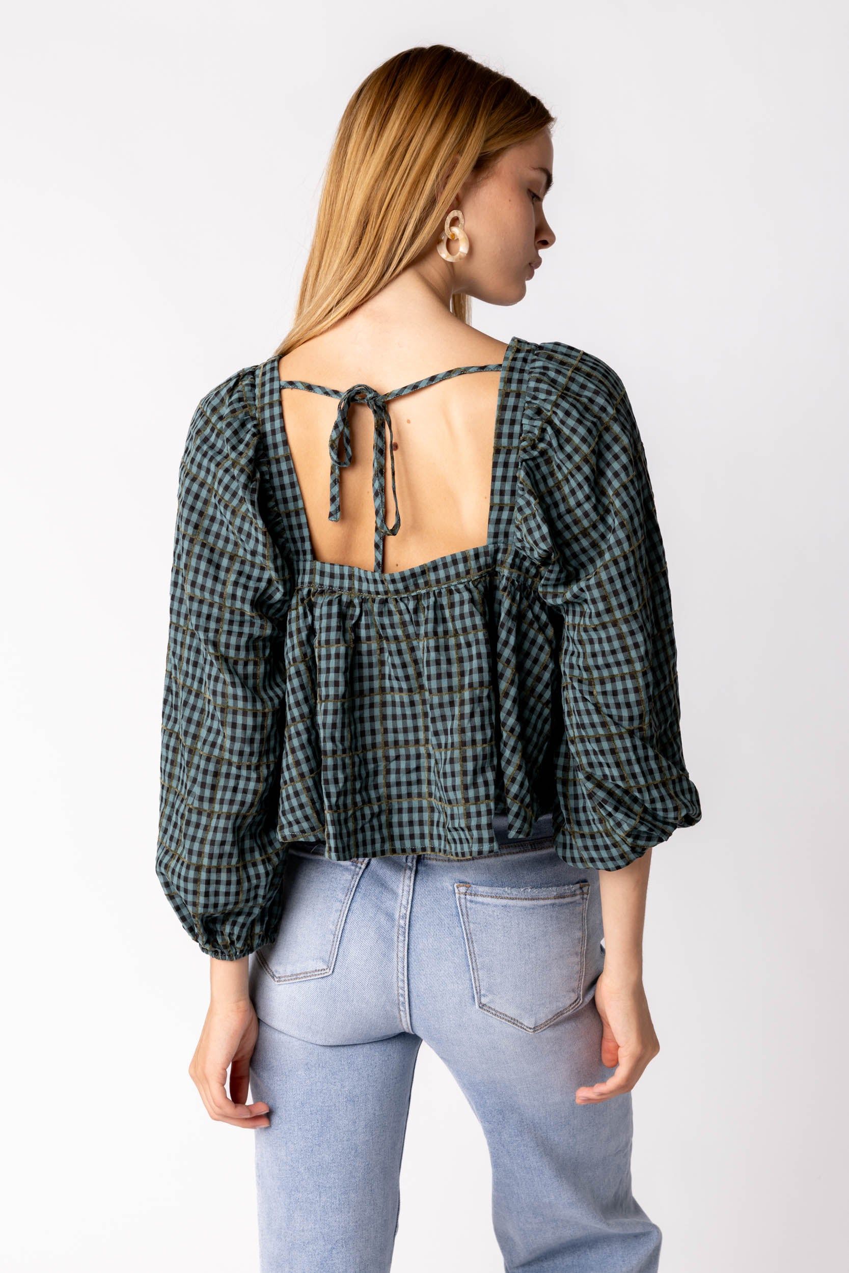 SALE - Jade Plaid Blouse sold by fab'rik product image thumbnail 2