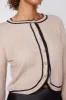 Thea Contrast Hem Cable Knit Cardigan sold by fab'rik