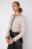Thea Contrast Hem Cable Knit Cardigan sold by fab'rik
