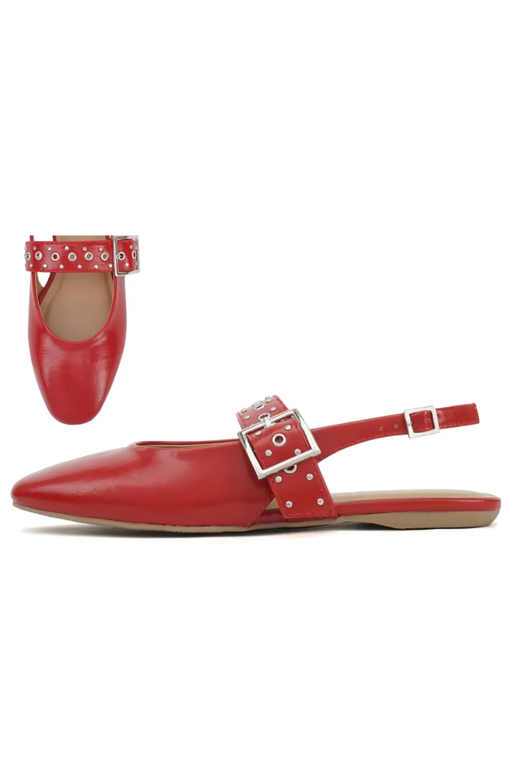 Ruby Heel Strap Buckle Ballerina Flat sold by fab'rik