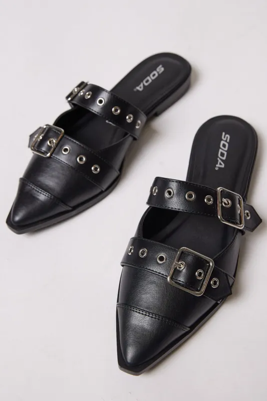 SALE - Caitlyn Double Buckle Ballerina Flat sold by fab'rik