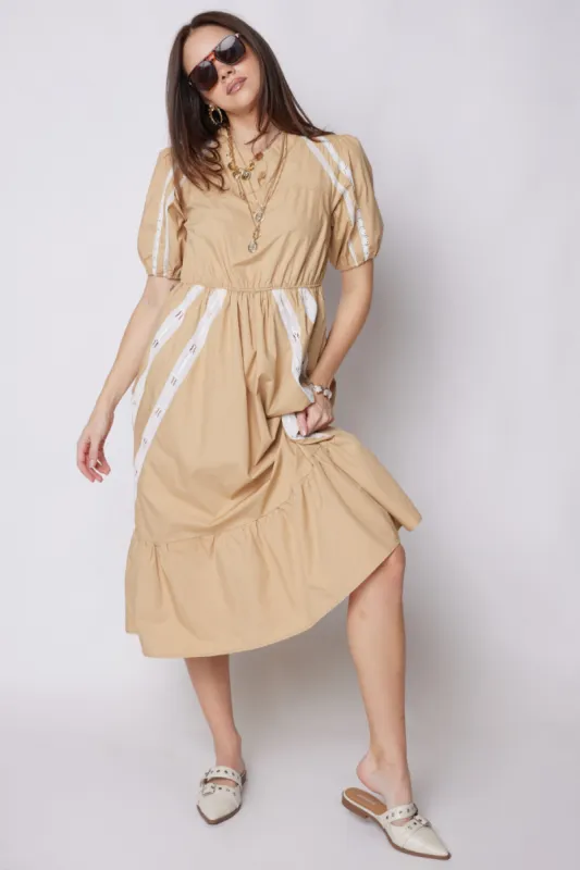 SALE - Paige Lace Trim Detail Midi Dress sold by fab'rik