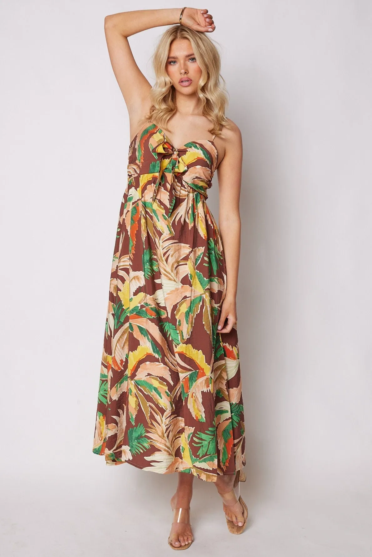 Hannah Printed Smocked Maxi Dress sold by fab'rik