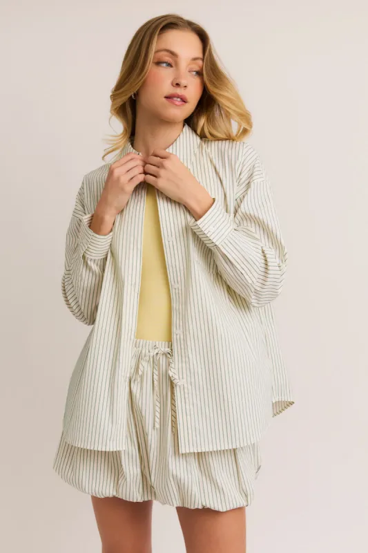 Caroline Oversized Striped Shirt sold by fab'rik