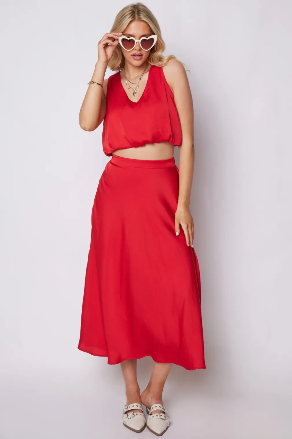 Maria Bubble Hem Crop Top sold by fab'rik