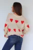 Isabel Distressed Color Contrast Heart Sweater sold by fab'rik