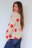 Isabel Distressed Color Contrast Heart Sweater sold by fab'rik