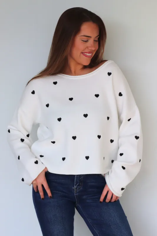 Remi Mini Heart Sweater sold by fab'rik