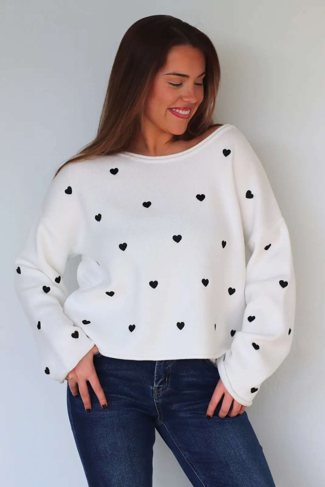 Remi Mini Heart Sweater sold by fab'rik