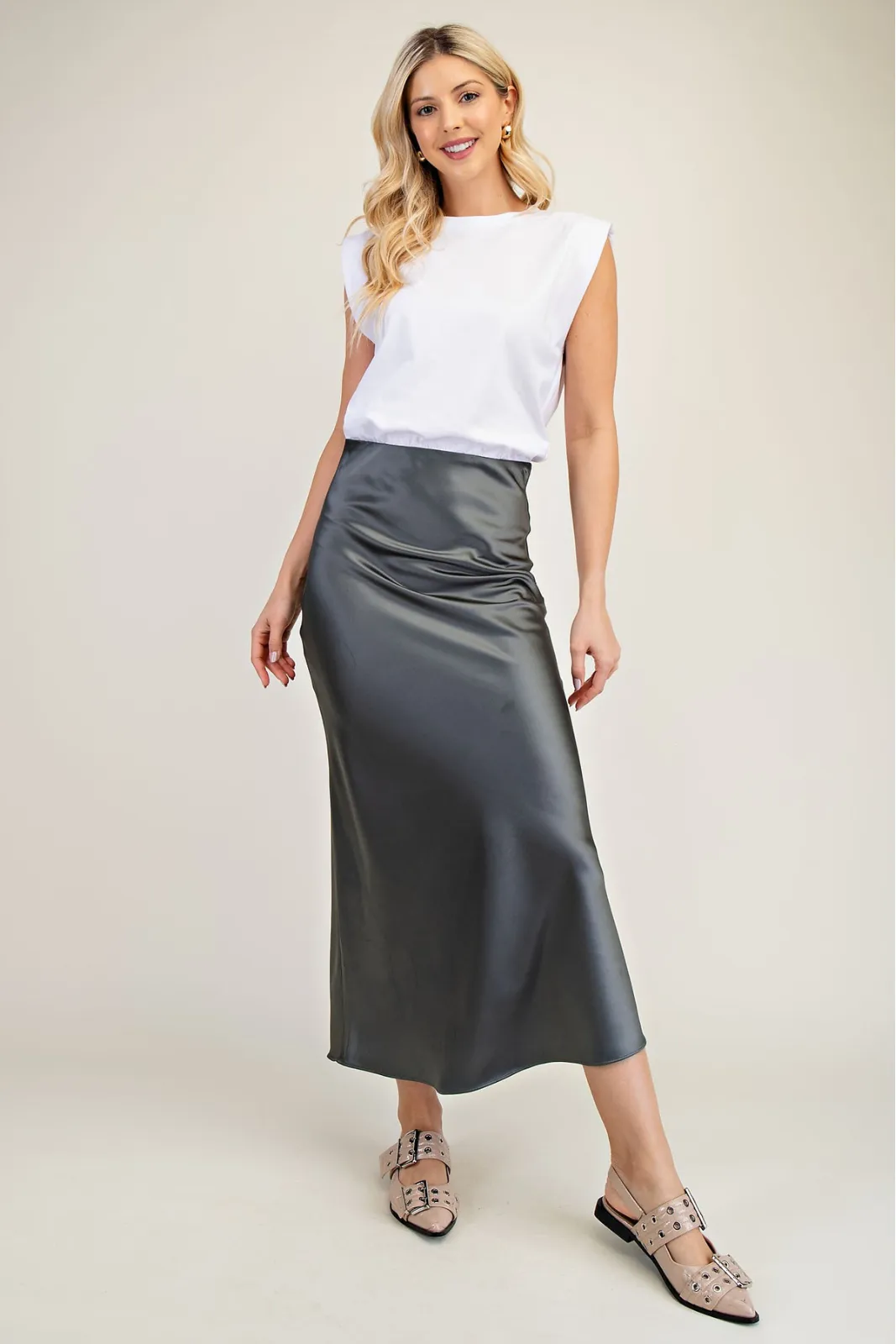 Caitlyn Sleeveless Midi Dress sold by fab'rik