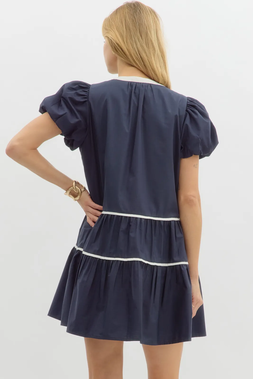Maeve Tie Puff Sleeve Dress sold by fab'rik product image thumbnail 3