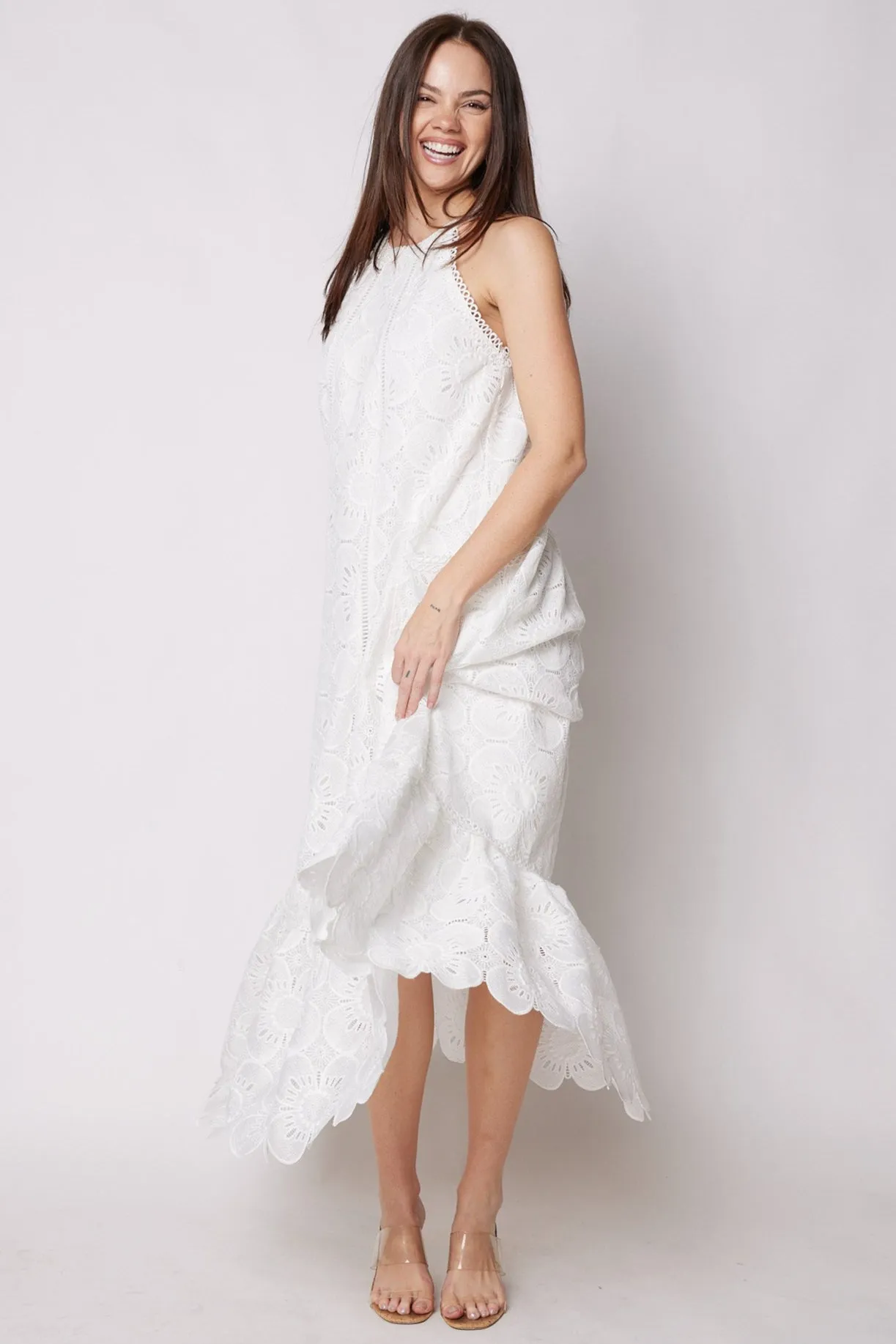 Gisele Halter Ruffle Bottom Maxi Dress sold by fab'rik product image thumbnail 4