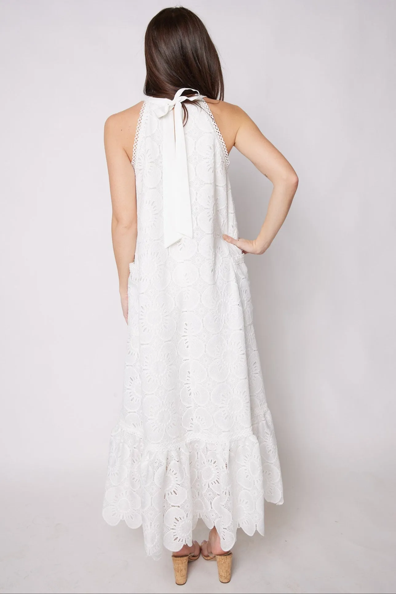 Gisele Halter Ruffle Bottom Maxi Dress sold by fab'rik product image thumbnail 5