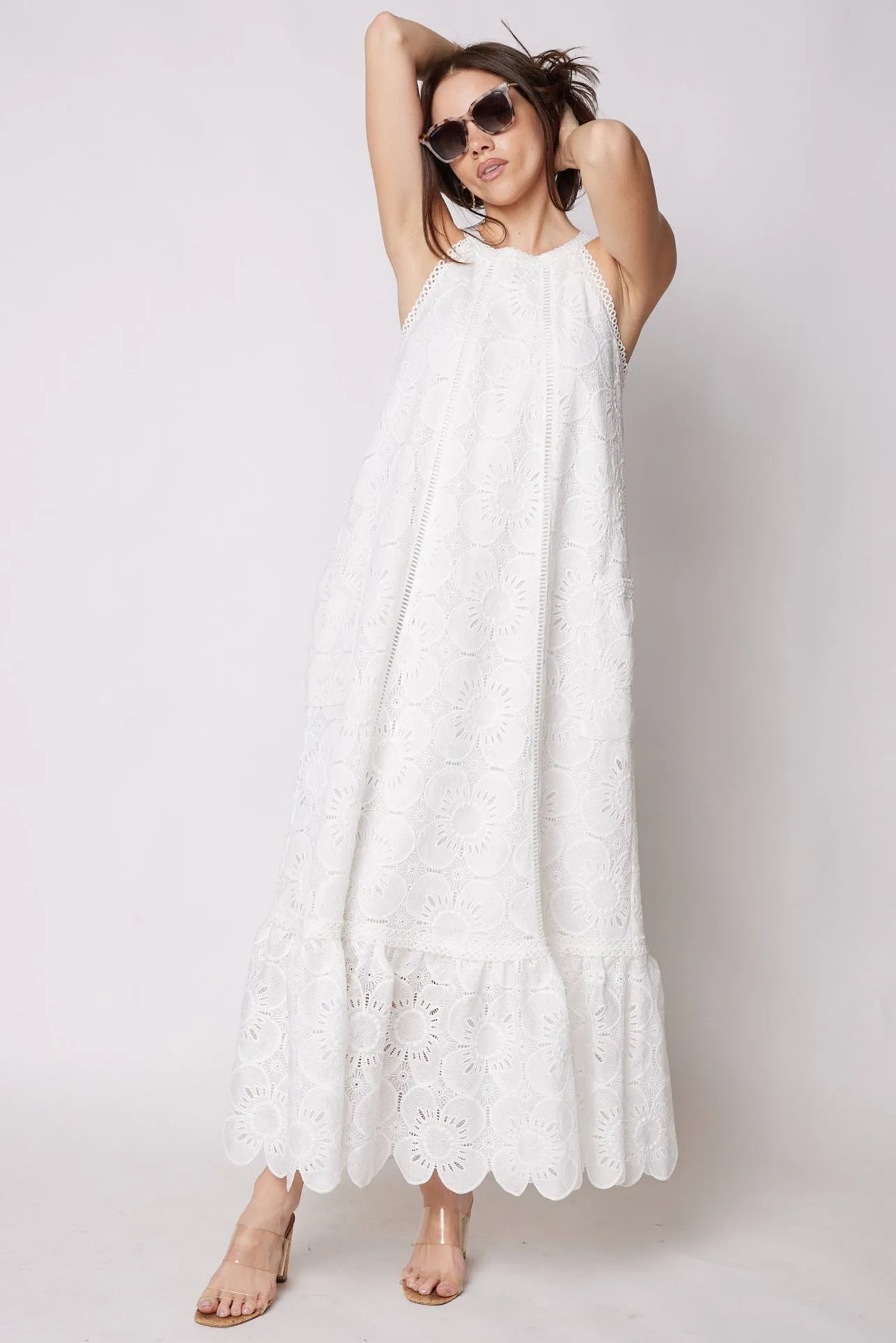 Gisele Halter Ruffle Bottom Maxi Dress sold by fab'rik product image thumbnail 3