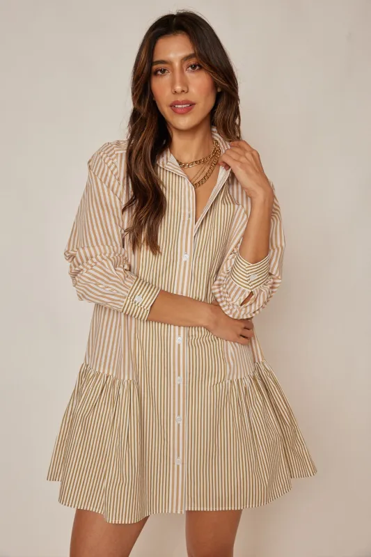 Chloe Striped Shirt Dress sold by fab'rik