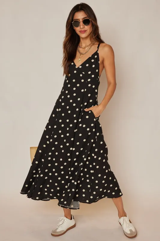 Barrett Polka Dot Midi Dress sold by fab'rik