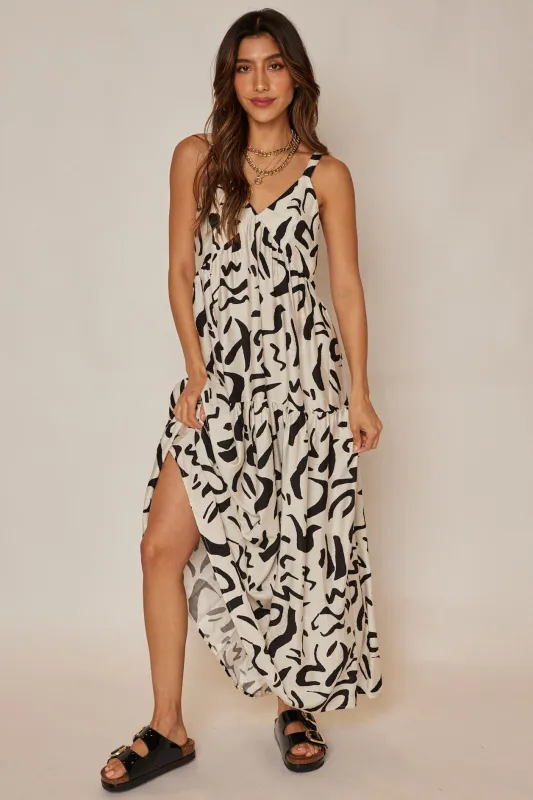 Margaret Pattern Maxi Dress sold by fab'rik