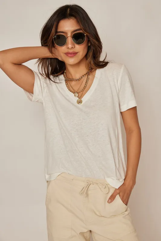 Alisha V-Neck Tee sold by fab'rik