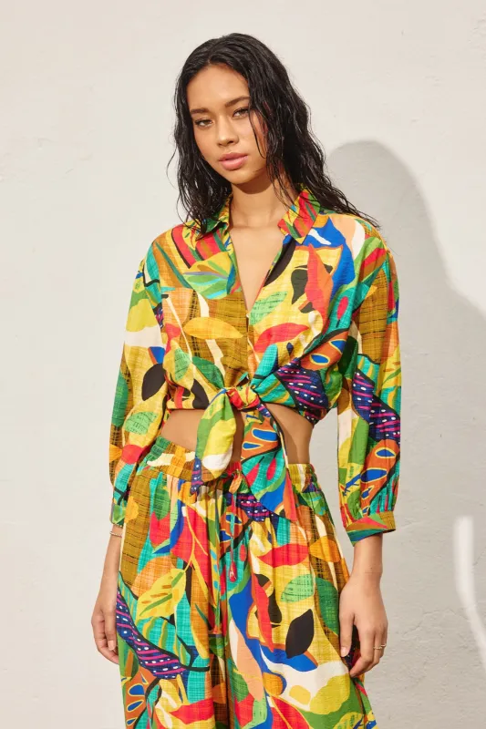 SALE - Jalen Printed Collared Top sold by fab'rik