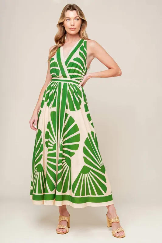 Thalia Pattern Midi Dress sold by fab'rik