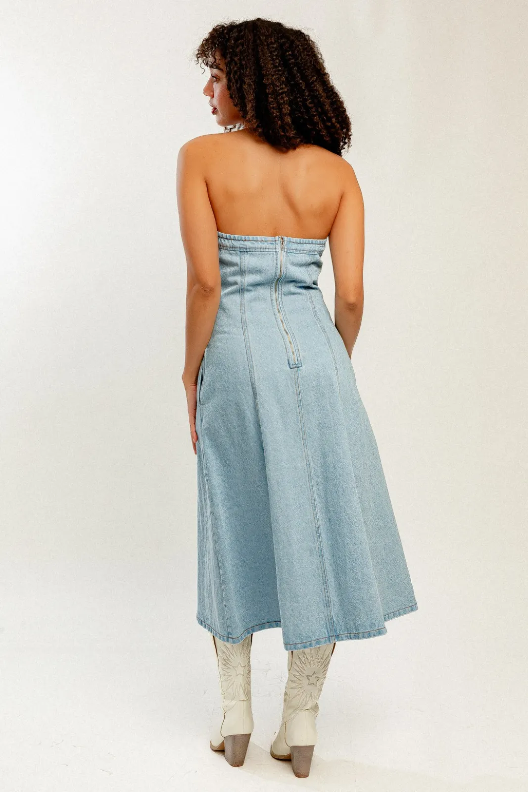 Lele Denim Midi Dress sold by fab'rik product image thumbnail 4