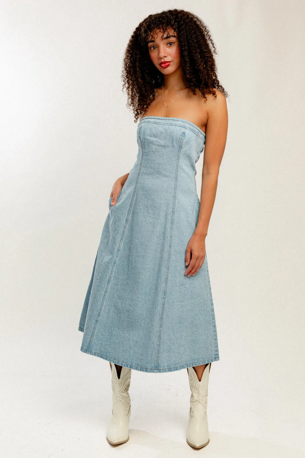 Lele Denim Midi Dress sold by fab'rik product image thumbnail 3