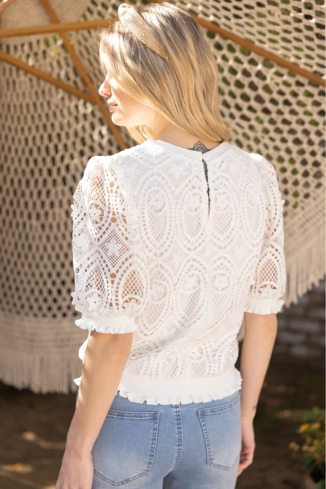 Leroy Ruffled Detailed Lace Top sold by fab'rik product image thumbnail 4