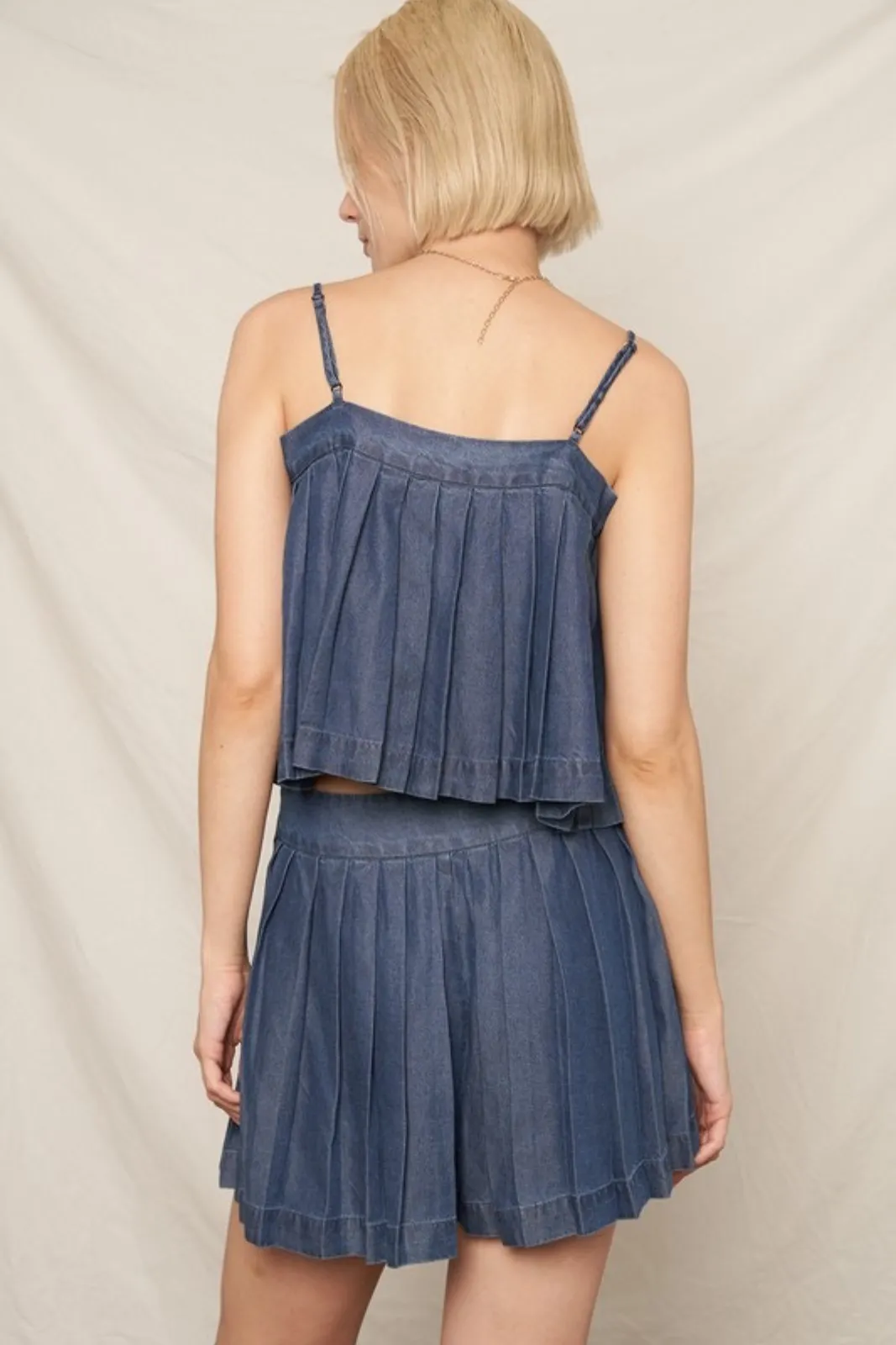 Riley Pleated Denim Shorts sold by fab'rik product image thumbnail 3