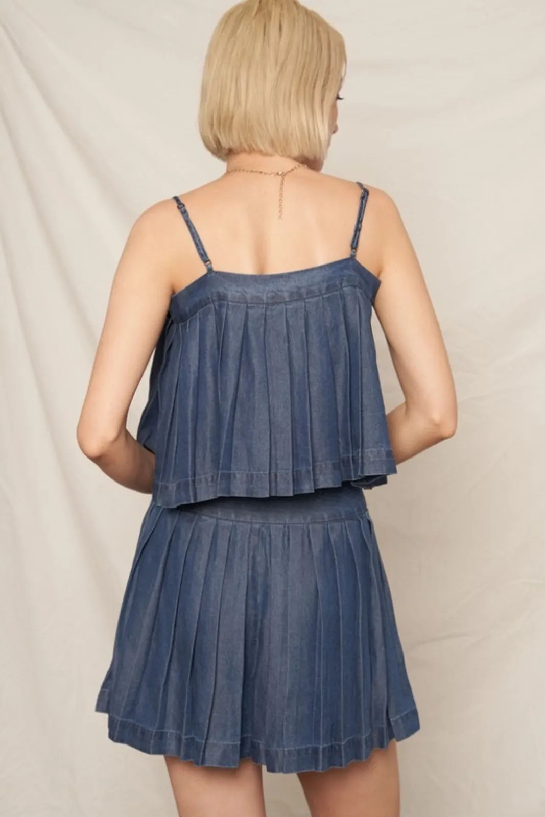 Riley Pleated Denim Tank Top sold by fab'rik product image thumbnail 4