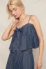 Riley Pleated Denim Tank Top sold by fab'rik