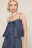 Riley Pleated Denim Tank Top sold by fab'rik