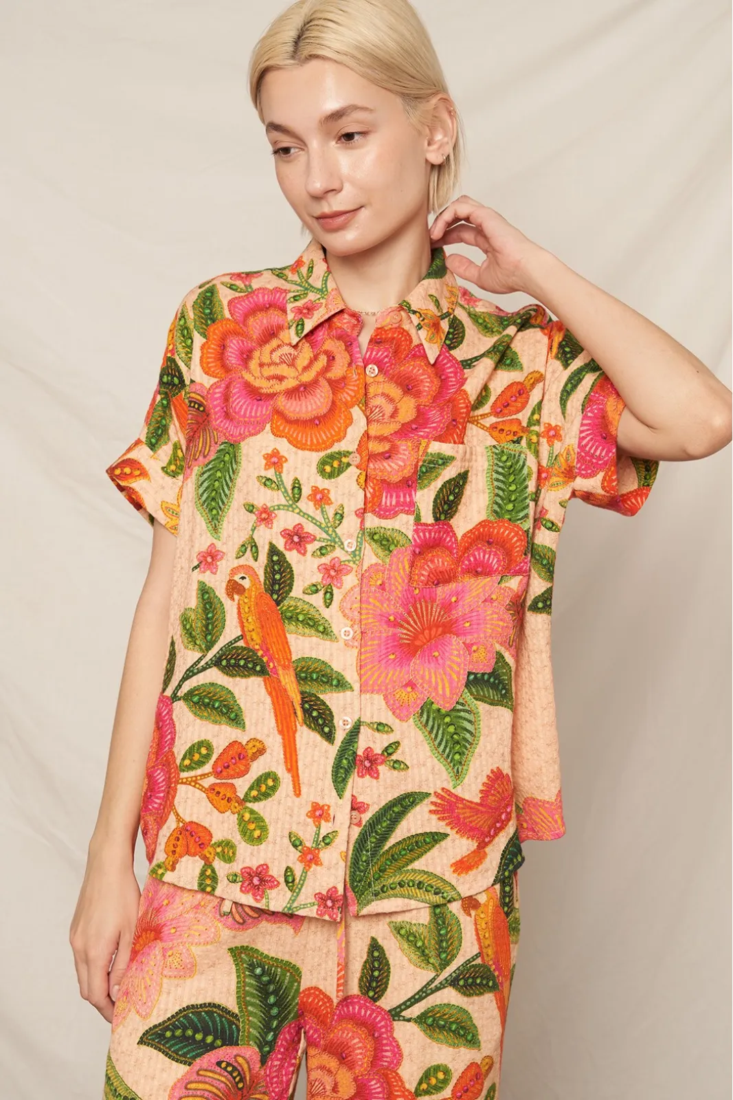 Chloe Tropical Button Up sold by fab'rik
