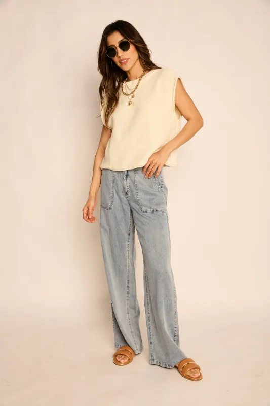 Lucy Loose Sweater Vest Top sold by fab'rik