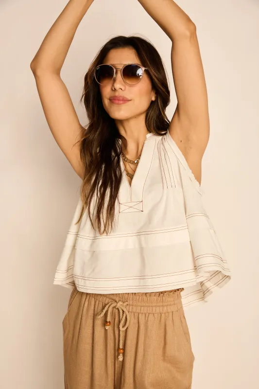 Jen Exposed Stitching Tank sold by fab'rik