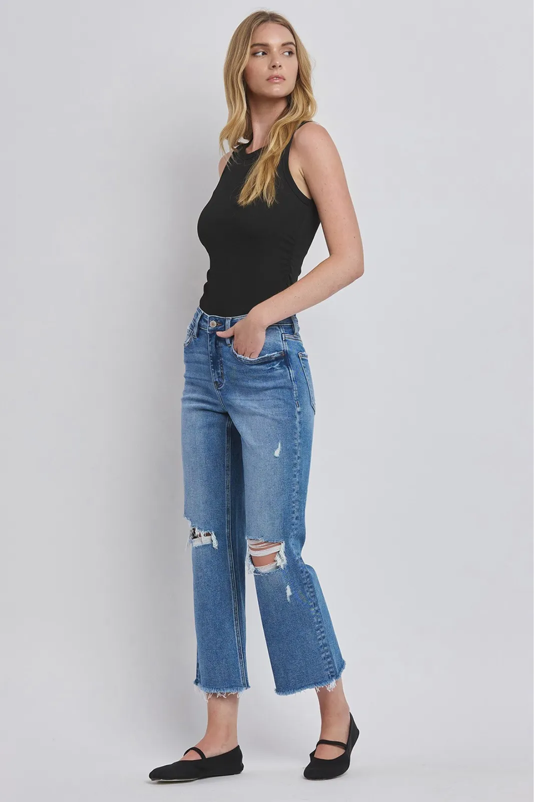 Bergen High Rise Crop Straight Leg Jeans sold by fab'rik product image thumbnail 2