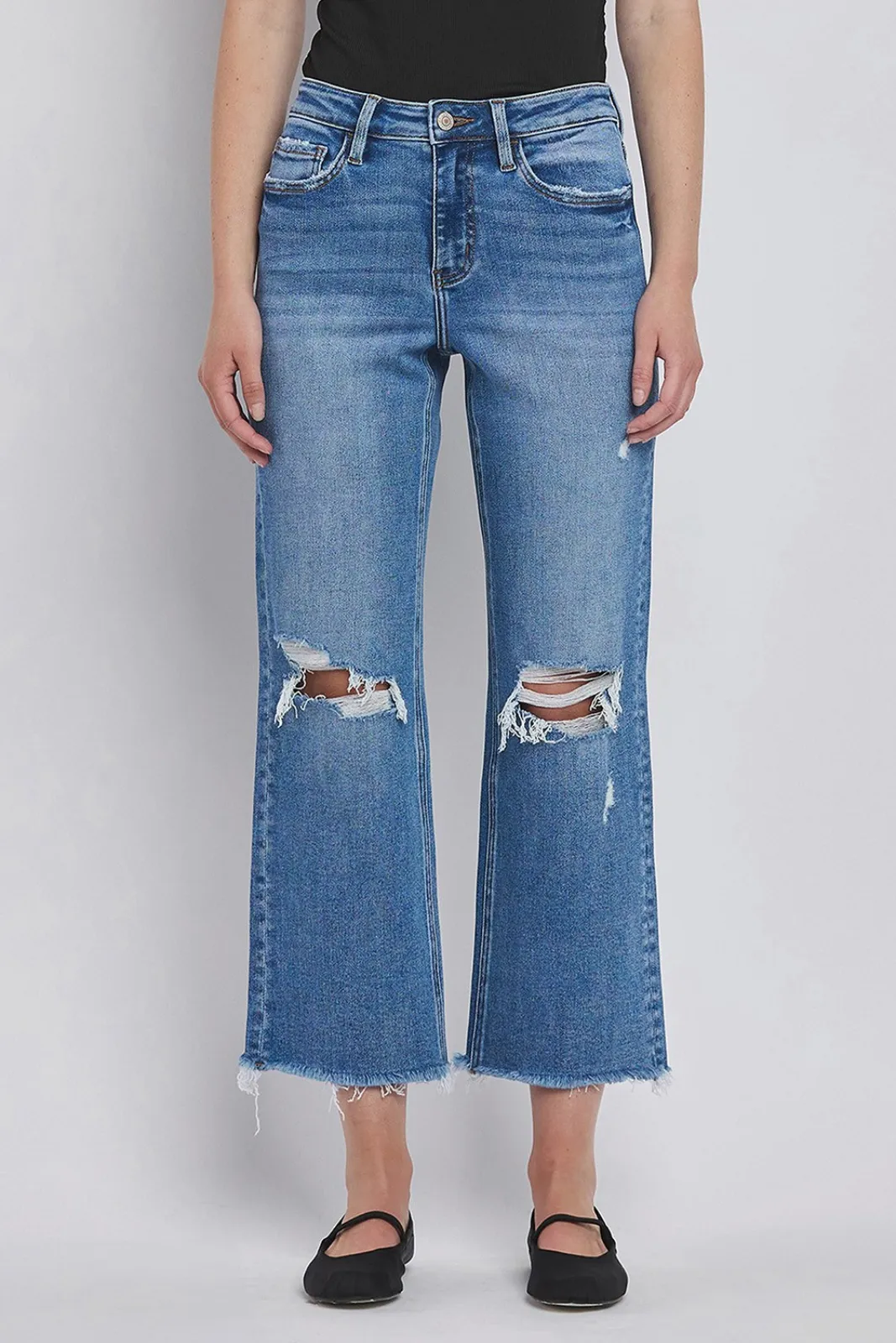 Bergen High Rise Crop Straight Leg Jeans sold by fab'rik product image thumbnail 3