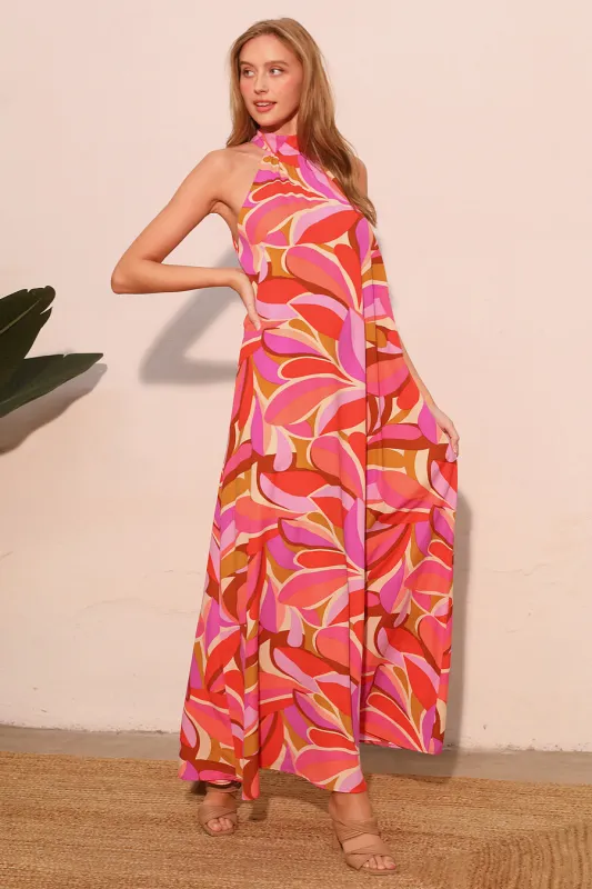 Bella Floral Halter Maxi sold by fab'rik