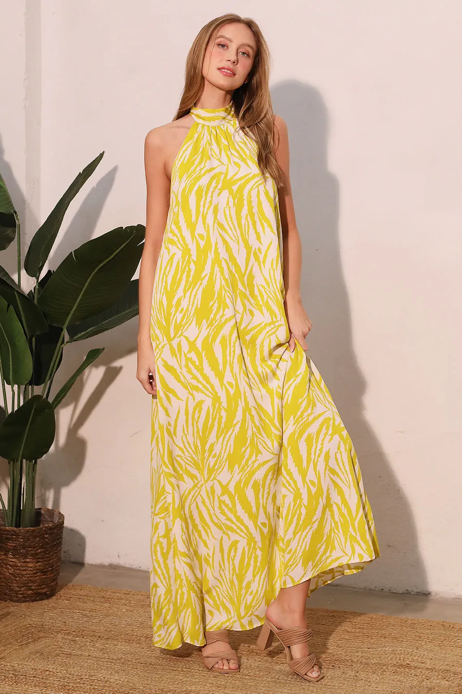 Harper Maxi Halter Dress sold by fab'rik