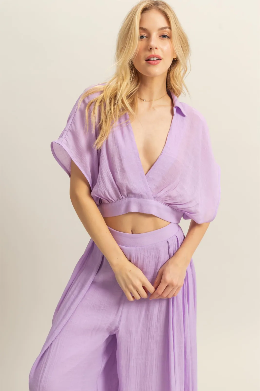 Lindsey Flowy Cropped Top sold by fab'rik