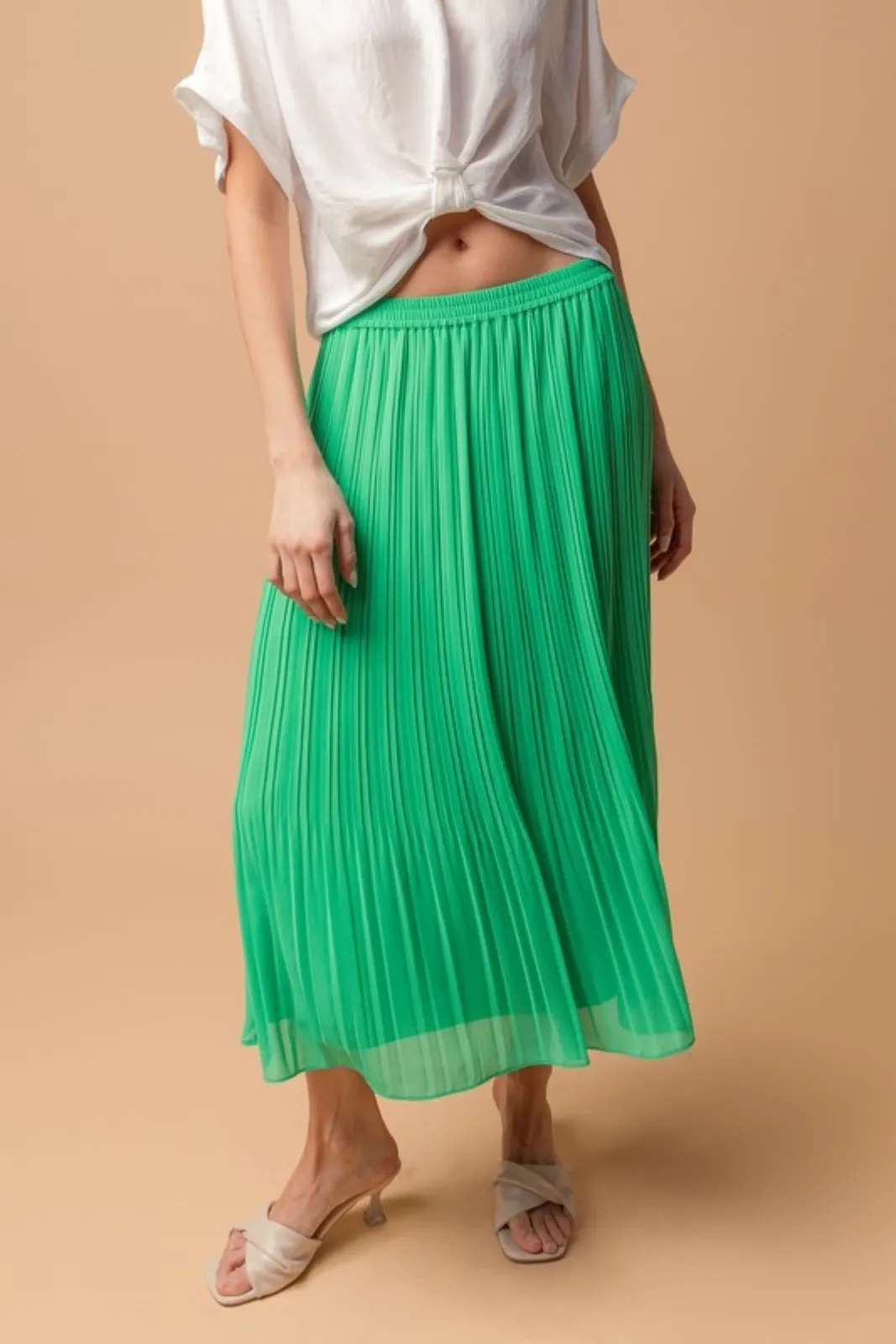 Sunny Pleated Midi Skirt sold by fab'rik