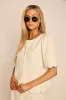 Isabel Embroidered Scallop Detail Button Top sold by fab'rik