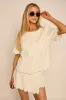 Isabel Embroidered Scallop Detail Button Top sold by fab'rik